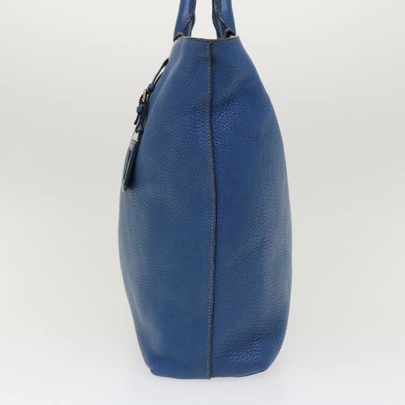 PRADA Hand Bag Leather 2way Blue Auth 42111 - Picture 4 of 16